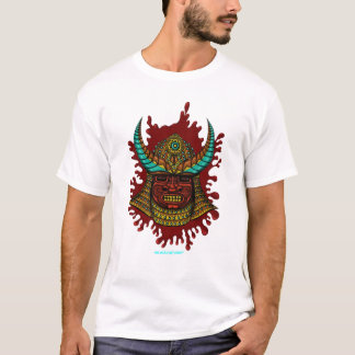 Diseño fresco de la camiseta del casco japonés del