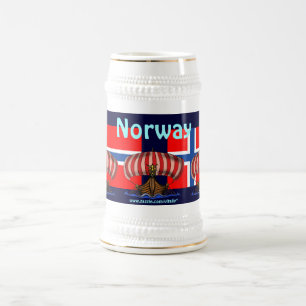 Diseño fresco de la taza de cerveza de Noruega