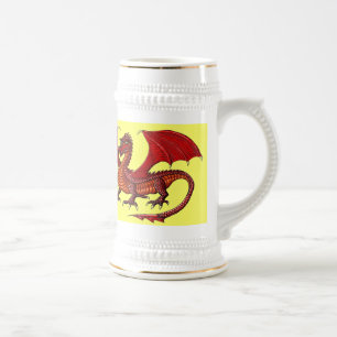 Diseño fresco de la taza de cerveza del dragón