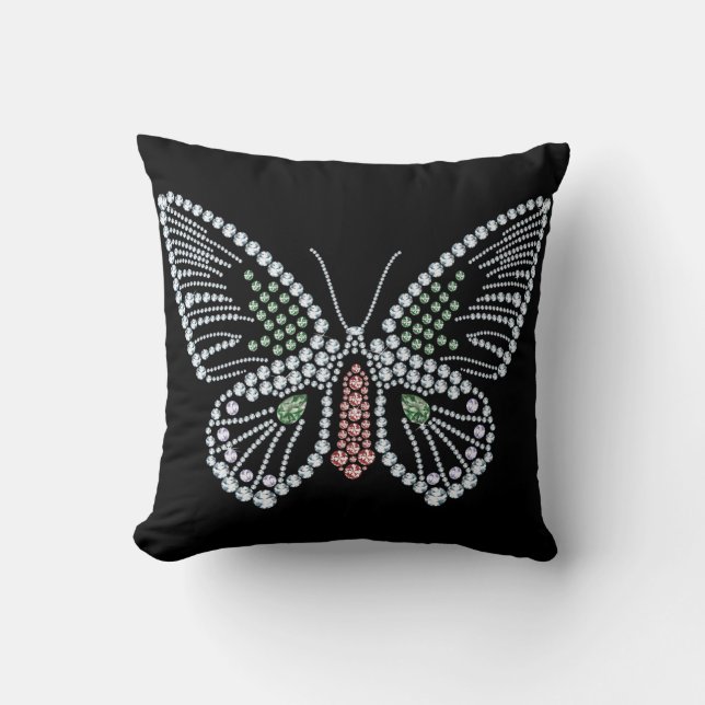 Diseño Gemstone de almohada de mariposa con joyas (Anverso)