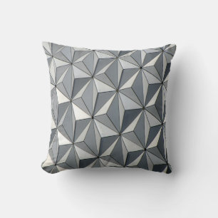 Diseño geométrico - Cojín decorativo plateado