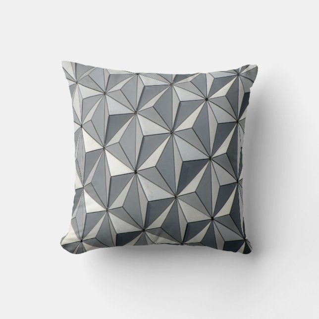 Diseño geométrico - Cojín decorativo plateado (Anverso)