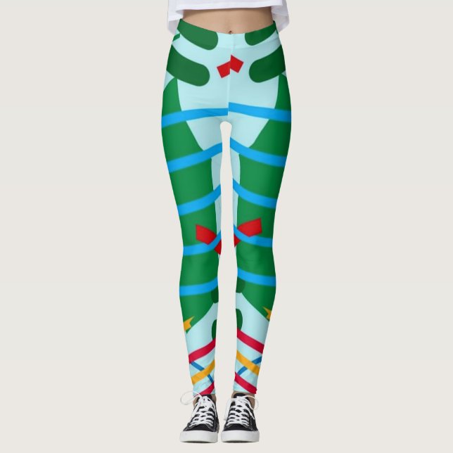 Diseño geométrico colorido Leggings (Anverso)