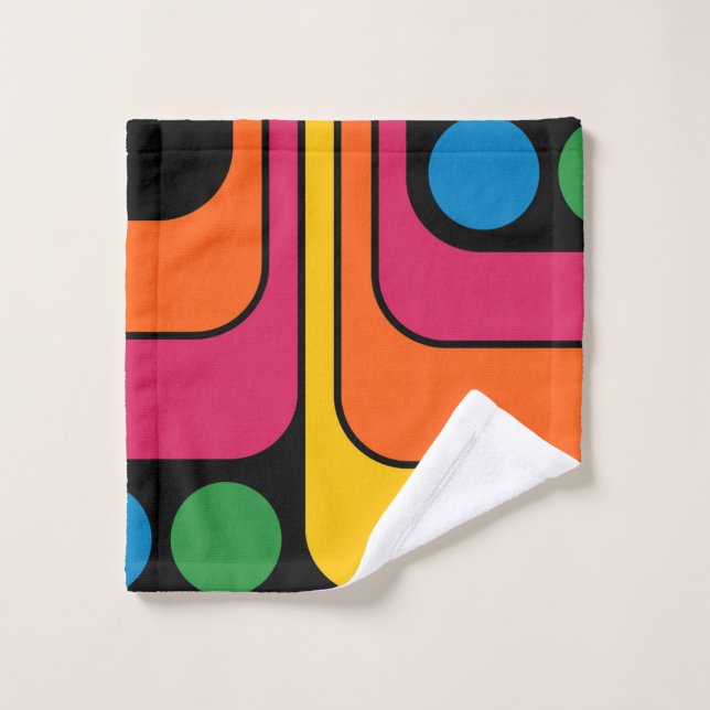 Diseño geométrico de estilo retro de los 70 Mod (Toallita)