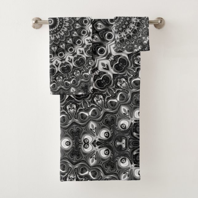 Diseño geométrico de Mandala en blanco y negro (In situ)