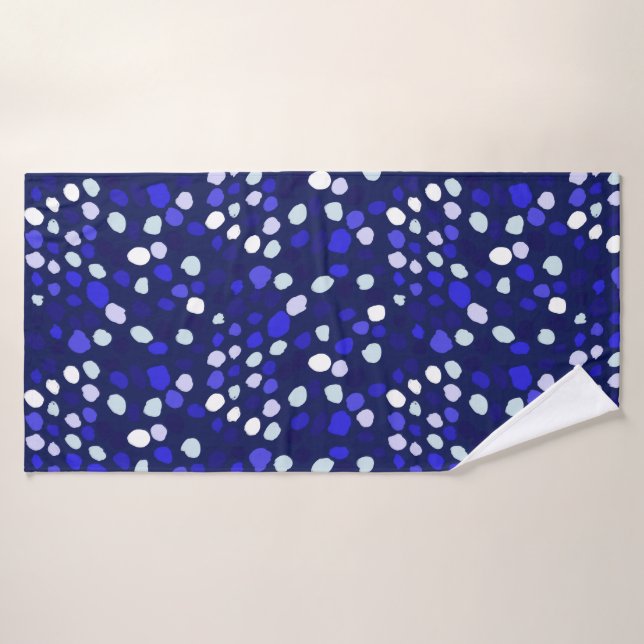 Diseño geométrico divertido de puntos azules multi (Toalla de baño)