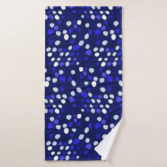Diseño geométrico divertido de puntos azules multi (Toalla de baño)