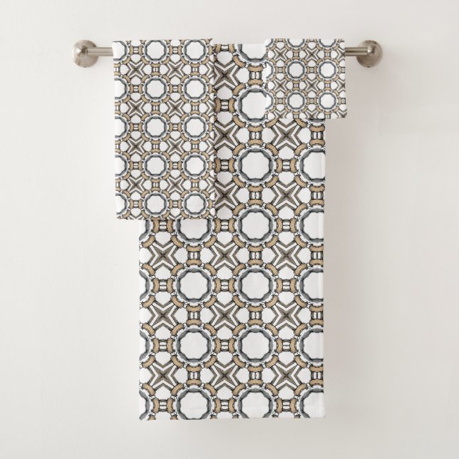 Diseño geométrico gris y blanco con patrón (In situ)
