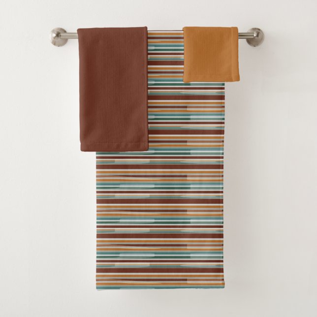Diseño Glitchy Stripe Pattern Terra Cotta Naranja (In situ)