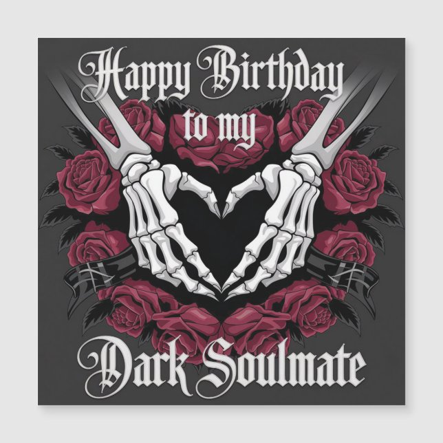 Diseño gótico de cumpleaños para tu alma negra (Anverso)
