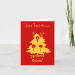 diseño gráfico de árbol de Navidad dorado rojo