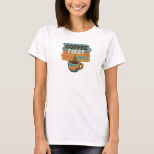 Diseño gráfico de camiseta con el texto CAFE PRIME