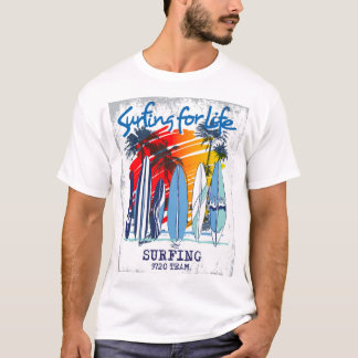Diseño gráfico de camiseta de surf de verano para 