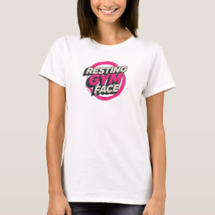 Diseño gráfico de camiseta RESTING GYM FACE fresca