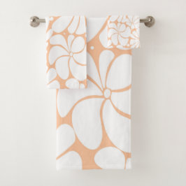 Diseño gráfico de flor blanca Peach Fuzz Retro 70