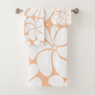 Diseño gráfico de flor blanca Peach Fuzz Retro 70