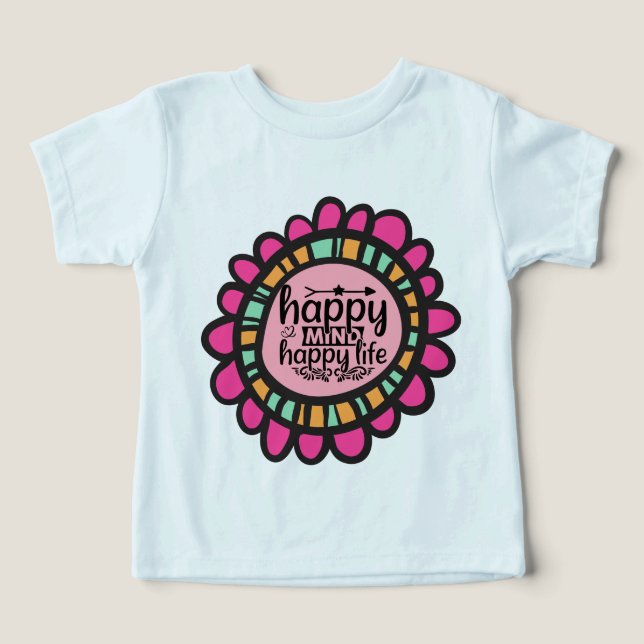 Diseño gráfico motivacional de Happy Mind Happy Li (Diseño delantero )