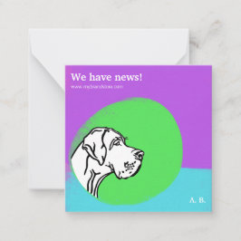 diseño gráfico tarjeta postal lila verde genial