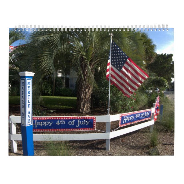 Diseño grande 1 del calendario de pared de la isla (Reverso)