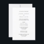 Diseño gris sencillo - Invitación a Boda/recepción<br><div class="desc">Moderna a mediados del siglo XX - Invitación Boda/Recepción</div>