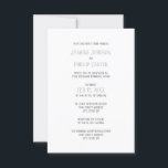 Diseño gris sencillo - Invitación a Boda/recepción<br><div class="desc">Moderna a mediados del siglo XX - Invitación Boda/Recepción</div>