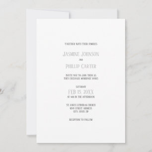 Diseño Gris Sencillo - Invitación de Boda