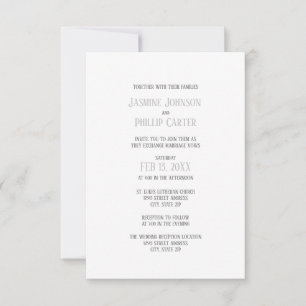 Diseño Gris Sencillo - Invitación de Boda/Recepció