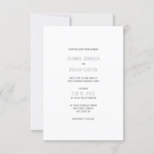 Diseño gris simple - Invitación a la boda 3x5
