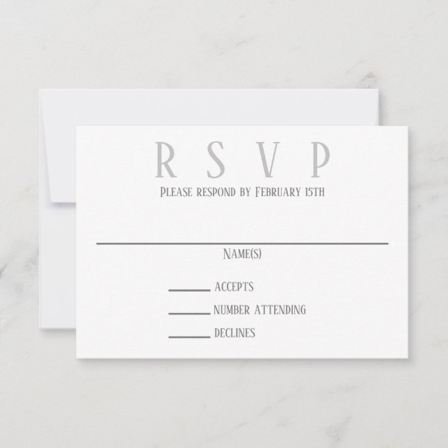 Diseño Gris Simple - Invitación RSVP (Anverso)