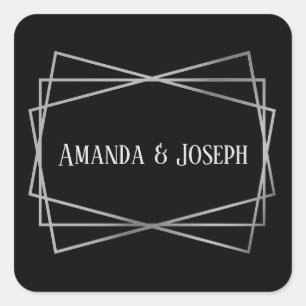 Diseño gris y negro de mid - Pegatina cuadrado