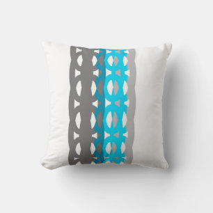 diseño gris y turquesa de almohada de estilo media