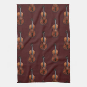 Diseño hermoso de la toalla de cocina de la viola