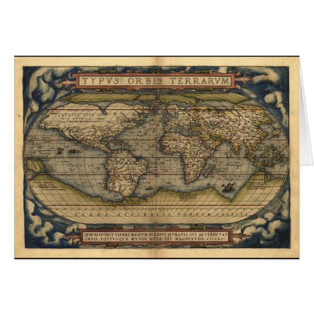 Diseño histórico del atlas del mapa del mundo del (Anverso (Horizontal))