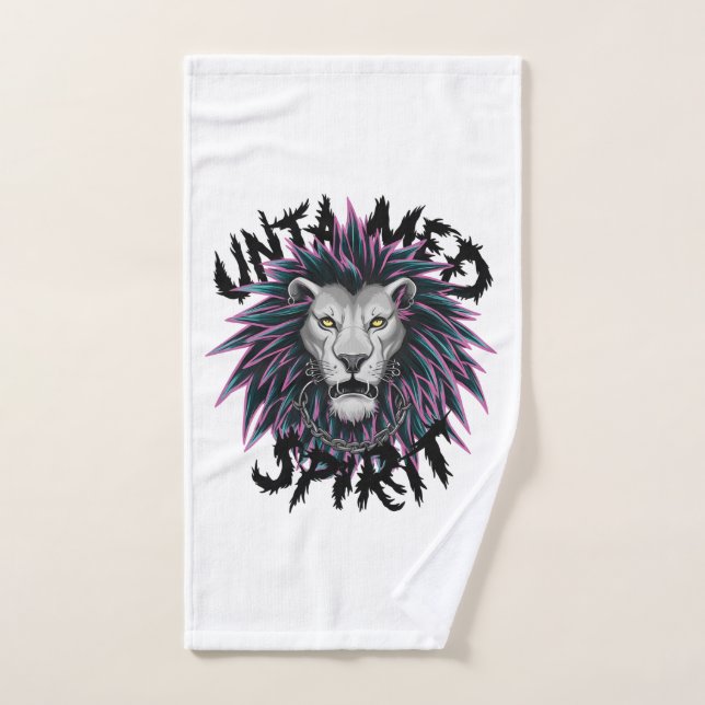 Diseño indomable de leones de Punk espiritual (Toalla de mano)