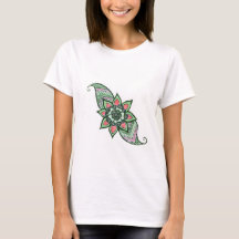 Diseño inspirado en Henna con camisa rosa y verde