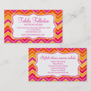 Diseño interior chevron zigzag negrita tarjeta de