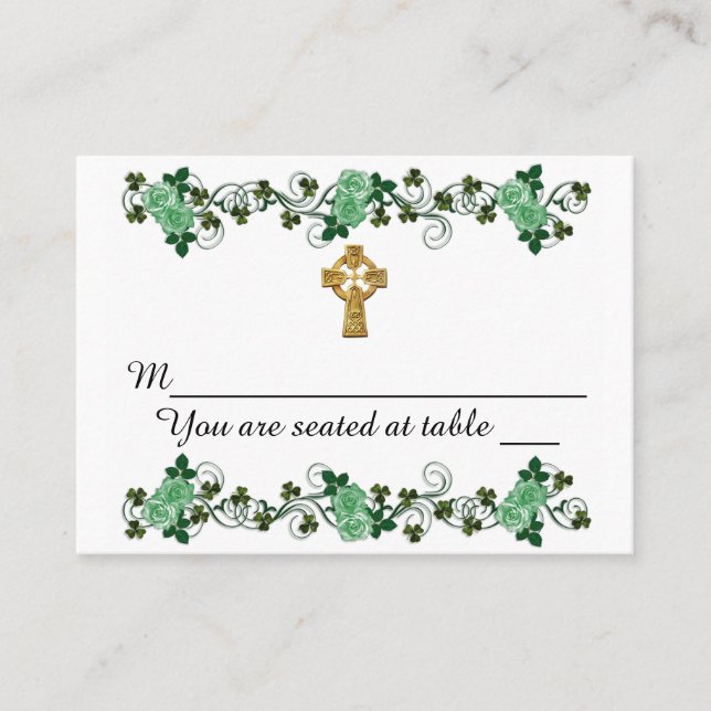 Diseño irlandés para tarjetas boda Place (Anverso)