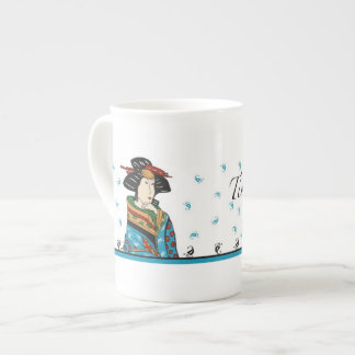 Diseño japonés de la señora, taza de China