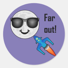 Diseño lejano - Pegatina redondo clásico