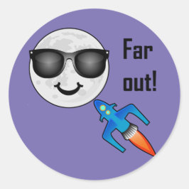 Diseño lejano - Pegatina redondo clásico