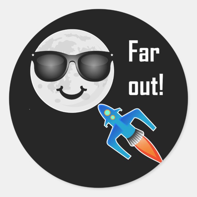 Diseño lejano - Pegatina redondo clásico (Anverso)