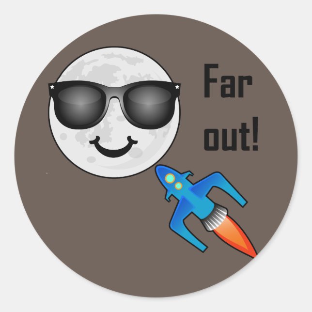 Diseño lejano - Pegatina redondo clásico (Anverso)