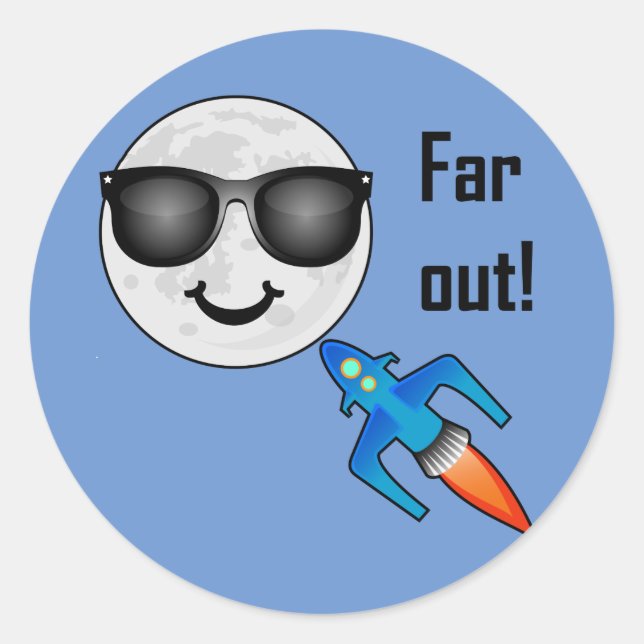 Diseño lejano - Pegatina redondo clásico (Anverso)