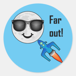 Diseño lejano - Pegatina redondo clásico