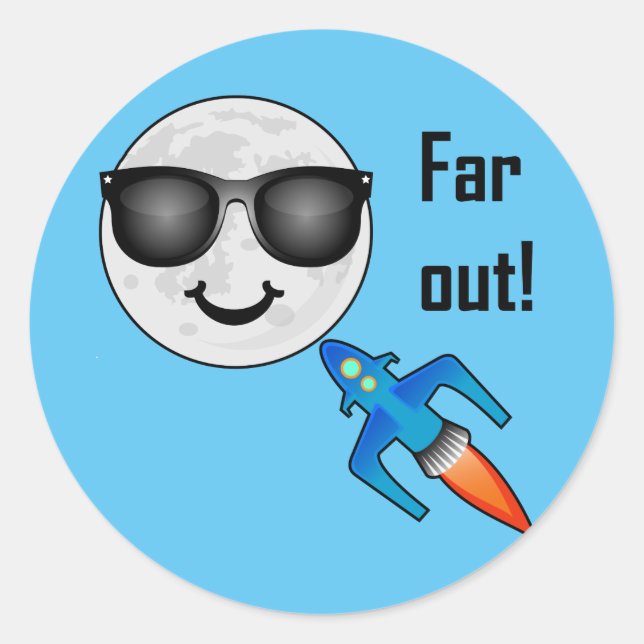 Diseño lejano - Pegatina redondo clásico (Anverso)