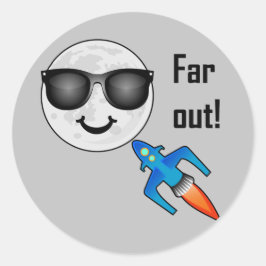 Diseño lejano - Pegatina redondo clásico