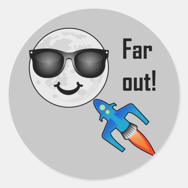 Diseño lejano - Pegatina redondo clásico (Anverso)