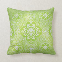 Diseño Lime y Grey mendhi almohada reversible
