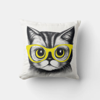 diseño lindo de gato tirando almohada | impresión