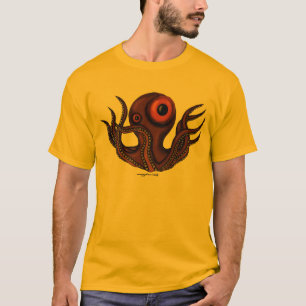 Diseño lindo de la camiseta del pulpo divertido